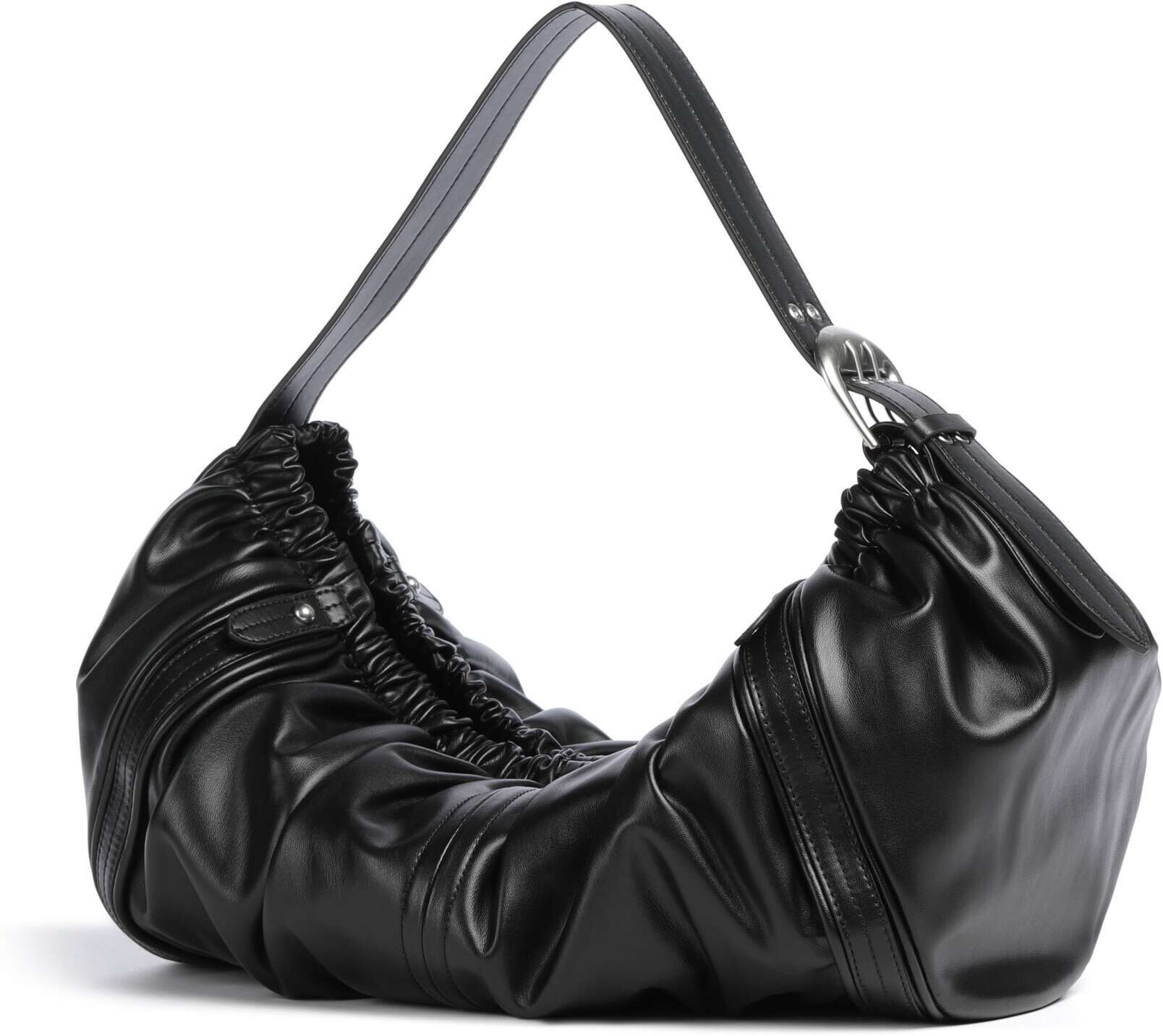 Liebeskind Faye Vintage Goat L Beuteltasche aus Leder, schwarz