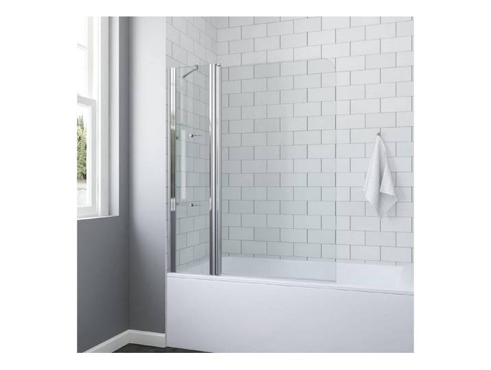 AQUABATOS Badewannenaufsatz Breite 110 cm Bdewannenaufsatz drehbar Duschtrennwand 5MM Glaswand, Sicherheitsglas, Duschabtrennung für Badewanne mit Acryl- Eckregale