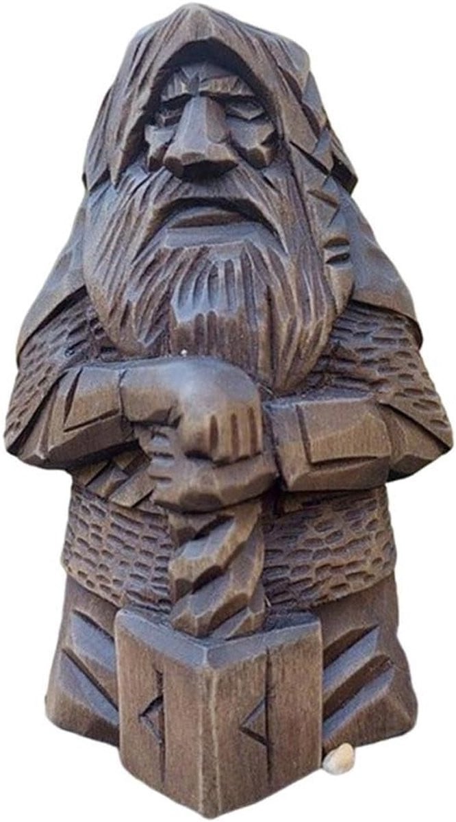 Handgemaakt Wikinger Beeld van Kunsthars, Thor Ornament met Hamer en Speer voor Tuin en Interieur Decoratie