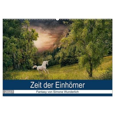 Zeit der Einhörner (Wandkalender 2027 DIN A2 quer), CALVENDO Monatskalender