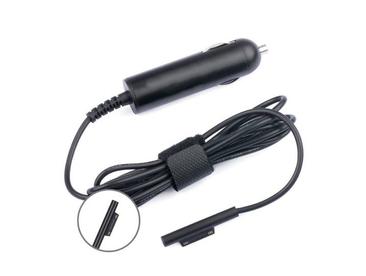 DLH Chargeur voiture allume-cigare 45W pour Microsoft Surface Pro / Go / laptop, Auto, Allume-cigare, 15 V, 3 A, 1,2 m, Noir DY-AC3445-54