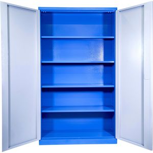Güde Werkzeugschrank Typ C 40679, aus Metall, blau / grau, mit 4 Fachböden, abschließbar, 110 x 193 x 38 cm