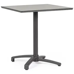 Garten-Bistrotisch Claret - Aluminium Anthrazit, HPL Grau Hell, 70 x 70 cm