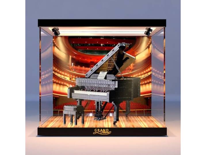 Caikbms Vitrine Acryl Kompatibel Mit Le-go 21323 Piano Ideas, Staubdichte Modellbox Für Modelle Sammlerstücke Spotlight (Nur Vitrine) a