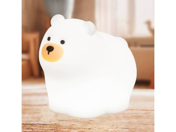 FH Lighting LED-Akkulampe Knut, weiß, Länge 12 cm, Silikon dimmbar, weiß / opal, für Kinderzimmer