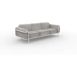 Hug 3-Sitzer Outdoor Sofa- Lounge Möbel Weiß-Braun, Matt Weiß