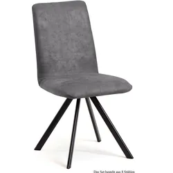 ESSZIMMERSTUHL (8er-Set) Datja 47x92x60 Schwarz/Grau