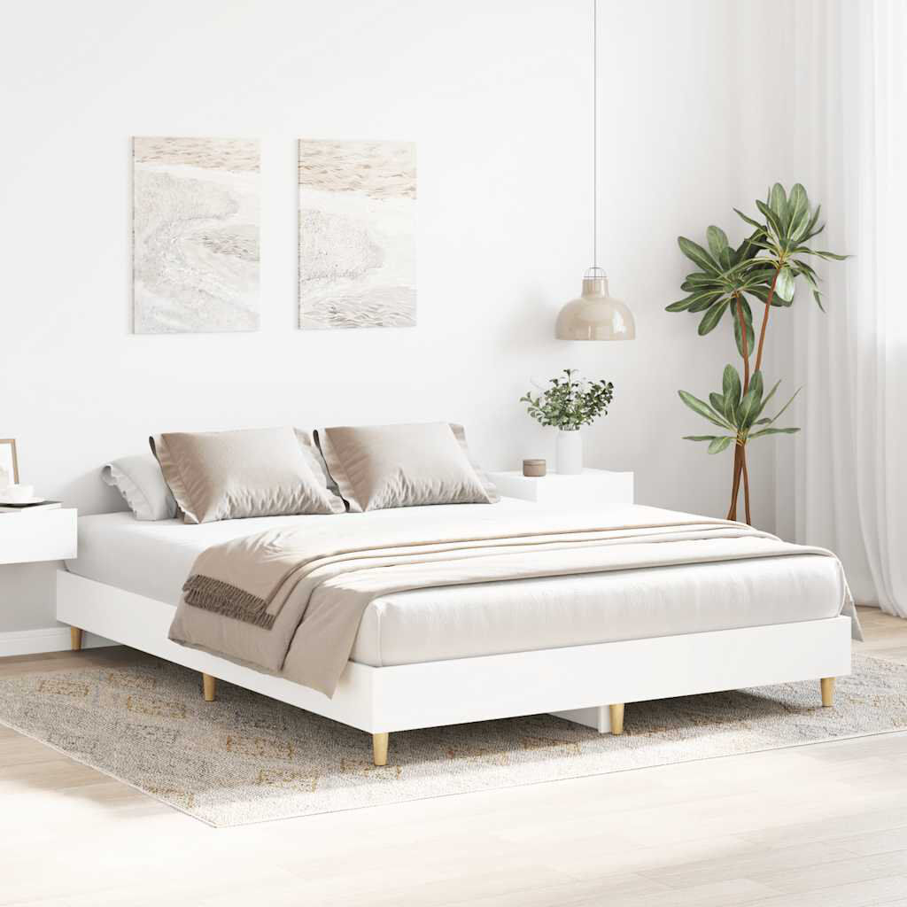 Alpen Home Bed Frame No Mattress Engineered Wood White 143 x 203cm