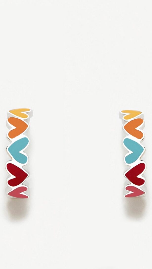 Agatha Ruiz de la Prada Pendientes de aro Ágatha Ruiz de la Prada Freedom de plata Corazones. Multicolor