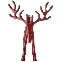 HOME STORY Dekofigur Rentier   , rot , Aluminium , Maße (cm): B: 17,5 H: 19 T: 13.8