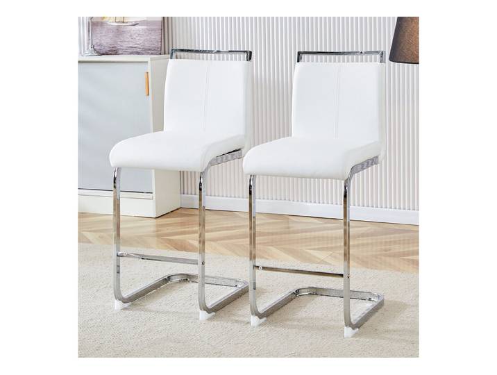 OKWISH Barhocker Barstühle (2er-Set Ergonomische mit Kunstleder und Metallbeinen), für moderne Wohn- und Gastronomiebereiche