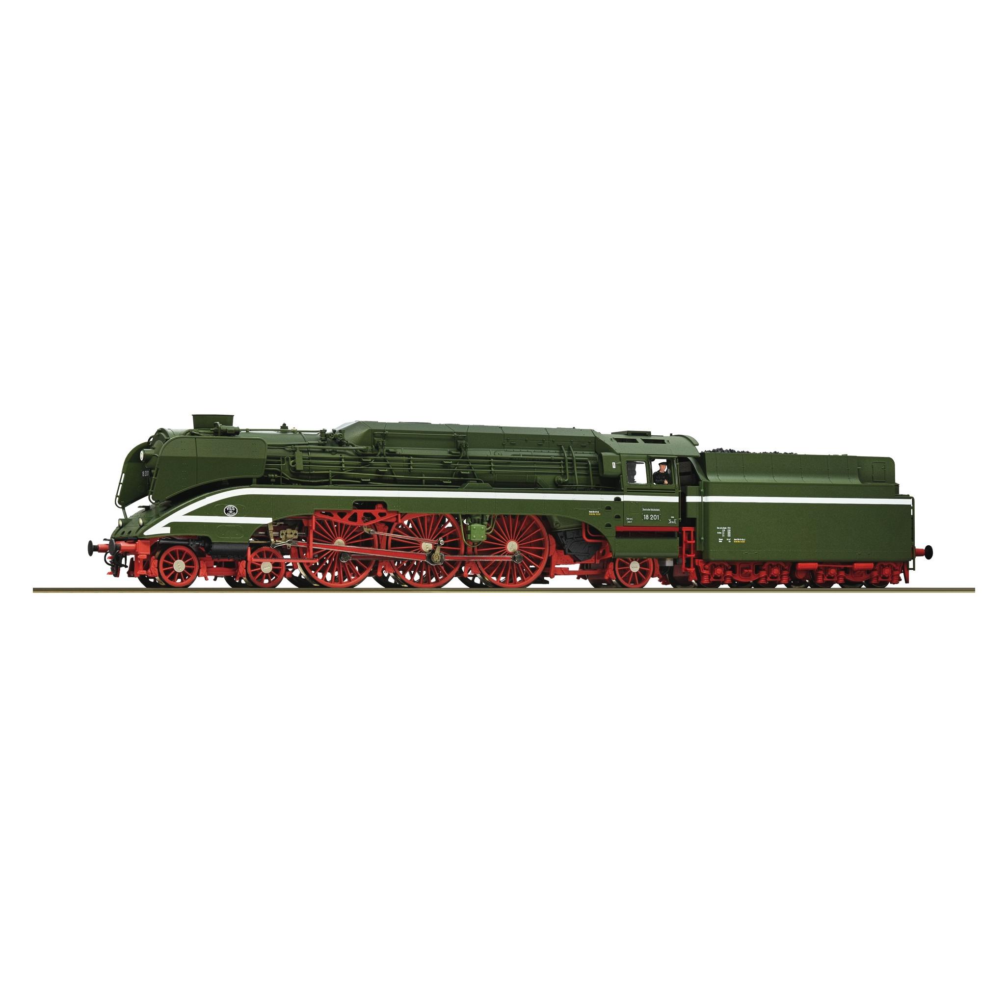 Roco H0 Ro Schnellfahr-Dampflok 18 201 mit Ko (Spur H0) (7100006)