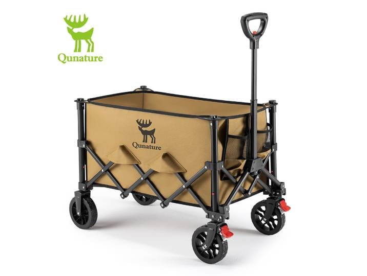 Qunature chariot de plage utilitaire pliant 120L grande capacité extérieure chariot de Camping nettoyage détachable remorque de Camping
