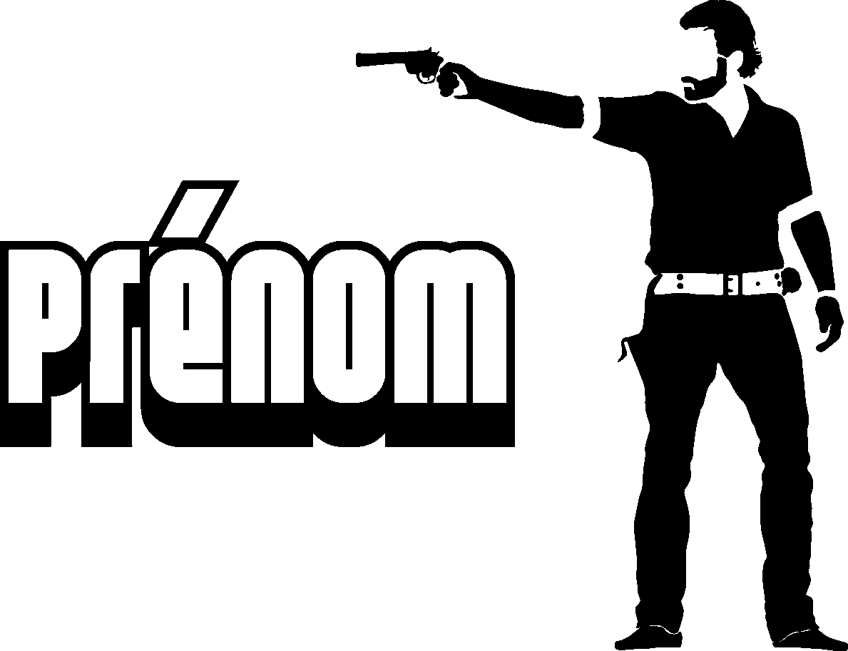 Ambiance-sticker Sticker prénom personnalisable Le chasseur des zombies
