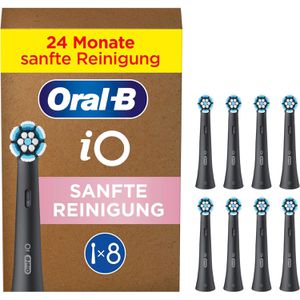 Oral-B Aufsteckbürsten iO Sanfte Reinigung, schwarz, 8 Stück