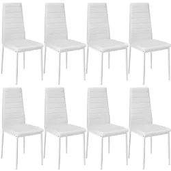 tectake Esszimmerstühle Kunstleder - 8er Set weiß