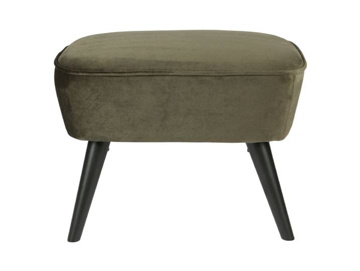 Repose-pieds velours design scandinave olive