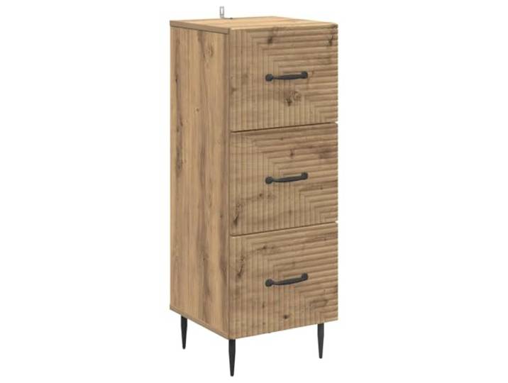 Favemtsl Schubladenschrank Artisan-Eiche 3 Schubladen 33x34,5x89,5 cm Schlanke Kommode für Flur und Schlafzimmer mit 3 Schubladen, stabilen Pfostenbeinen und robuster Holzwerkstoff-Fläche.