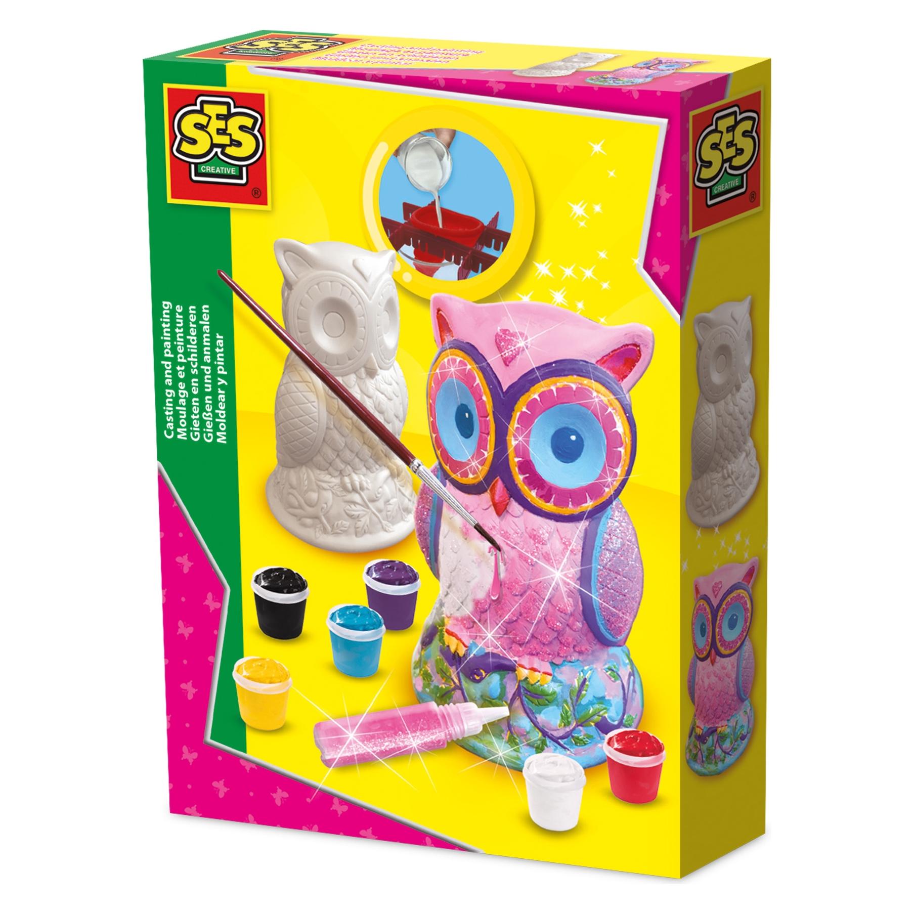 Ses Gipsabguss und Gemälde Owl (01285)