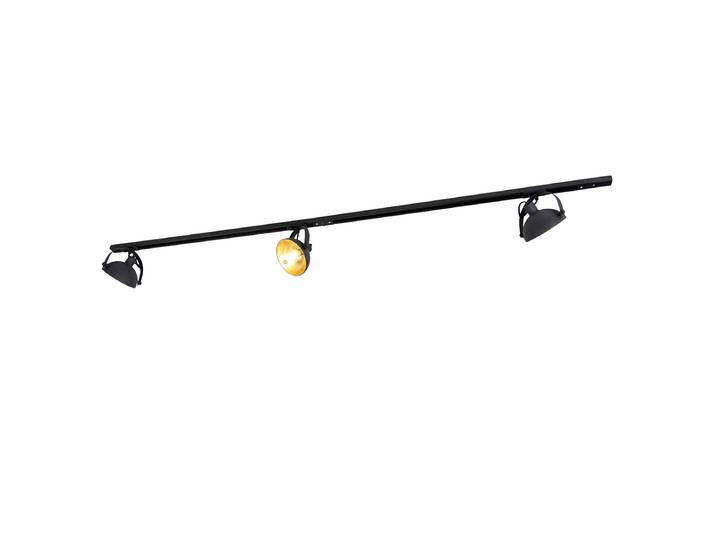 Système sur rail monophasé avec 3 spots noirs orientables -
