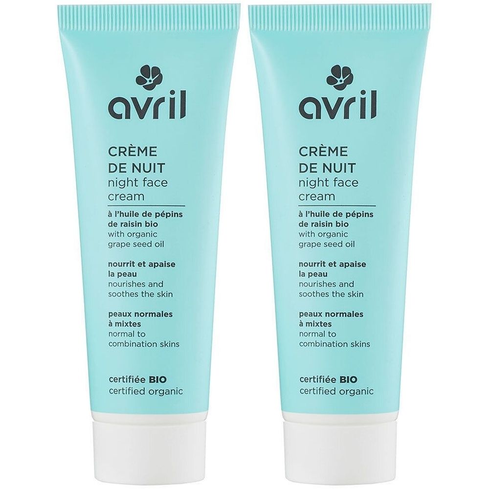 Avril LA Crème DE Nuit - de nuit. tube 50 ml x2 2x50 Hautcreme