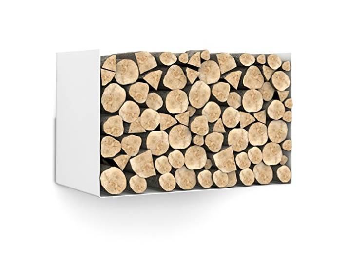 home3000 D-SEGNO Brennholzhalter für Innenräume, Holzregal aus 2 mm Metall, Modernes Design, Stabil und Vielseitig, Made in Italy (Weiß, 1 Stück)