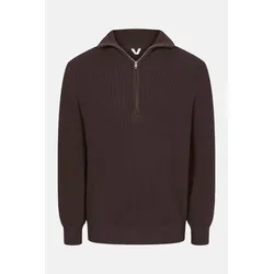 MELA Rippstrick Troyer UDAI Herren Pullover Braun Baumwolle