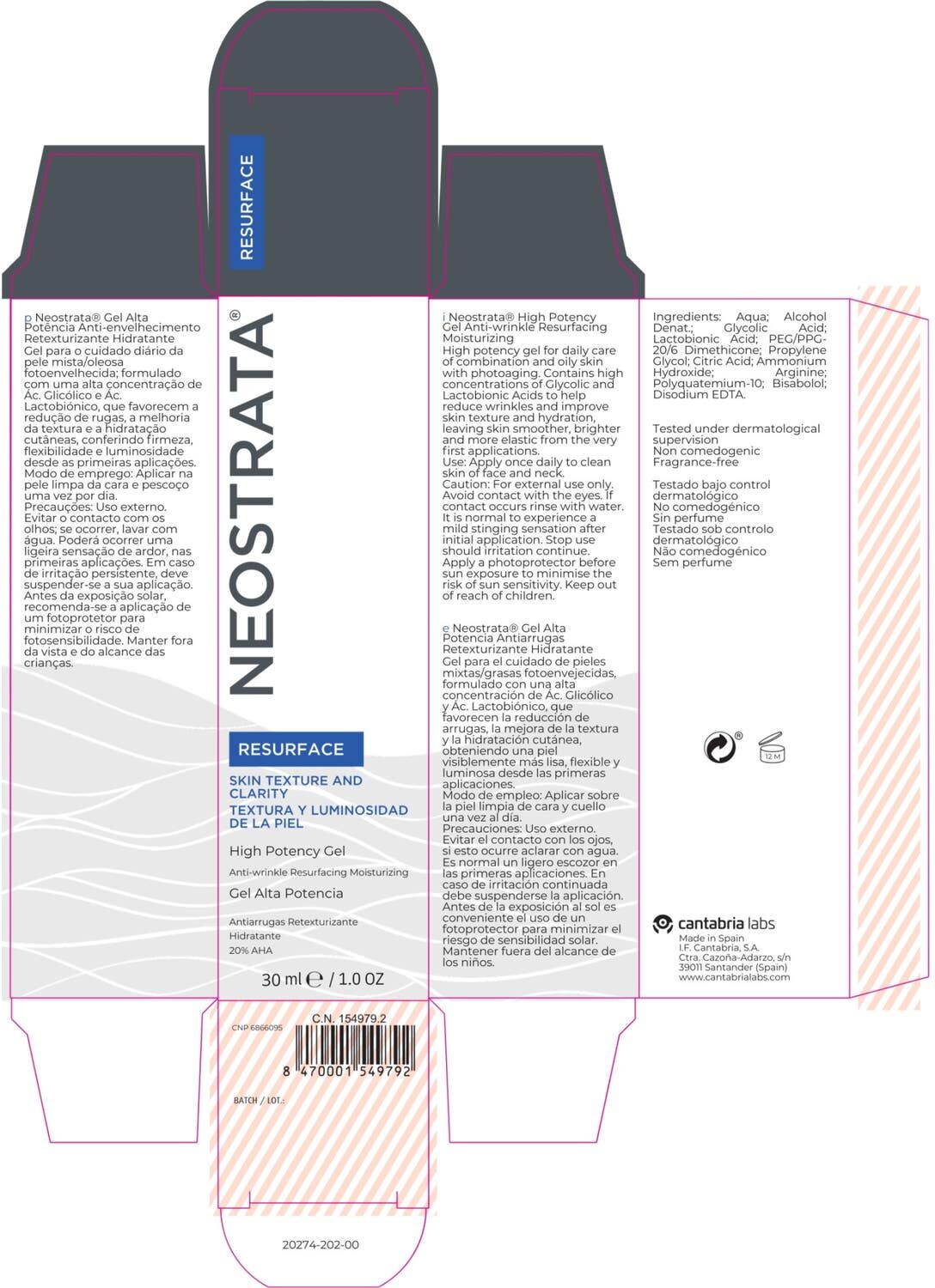 Neostrata Resurface Gel Alta Potencia 30ml