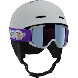 SALOMON Kinder Helm HELMET PLAYER COMBO Ice Flow, Größe 49/53 in Schwarz Schwarz