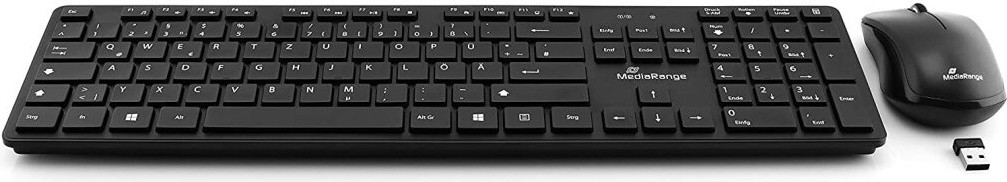 MediaRange MROS107 Draadloze toetsenbord en muis set - Zwart