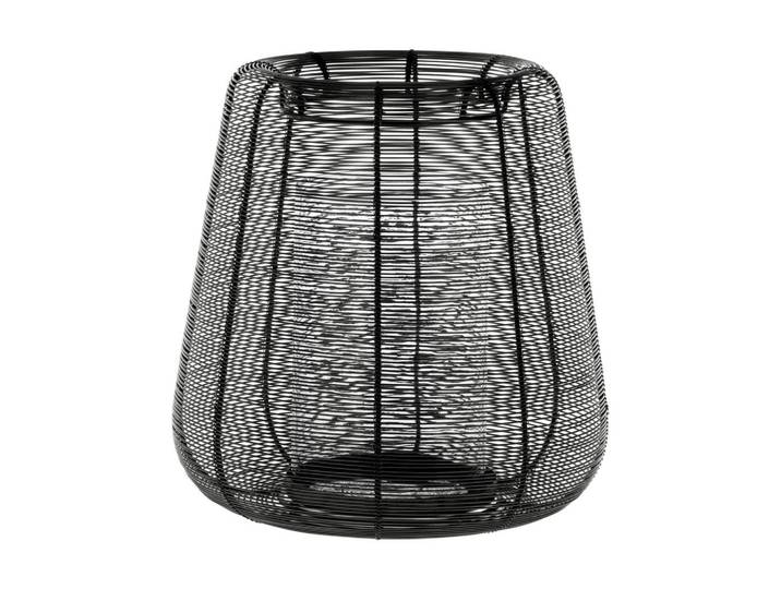 Windlicht, Schwarz, Metall, Glas, oval, 29 cm, Dekoration, Laternen & Windlichter, Windlichter