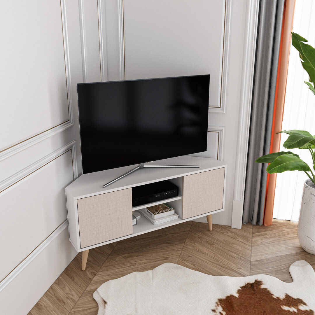 Fjørde & Co Ibarra TV Stand for TVs up to 51" White/Natural 55"