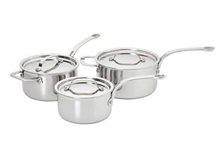 ProWare Edelstahl-Kochgeschirr-Set, 3-lagig, 16, 18, 20 cm