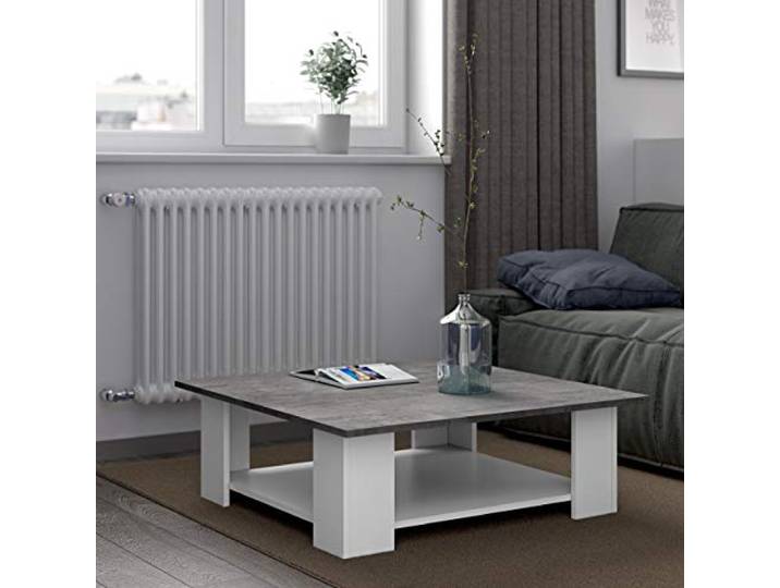 Amazon-Marke: Movian Quadratisch Couchtisch 67 x 89 x 30.5 cm, Weiß und Beton