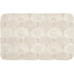 WC-VORLEGER Wellen - Textur - Beige Toilettenteppich 80x50 cm