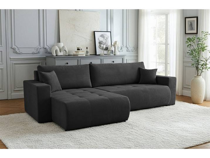 Fun Möbel Ecksofa Schlafsofa FUN TUMELO mit Ottomane in Polsterstoff Wind, Rundumbezug, mit Bettkasten