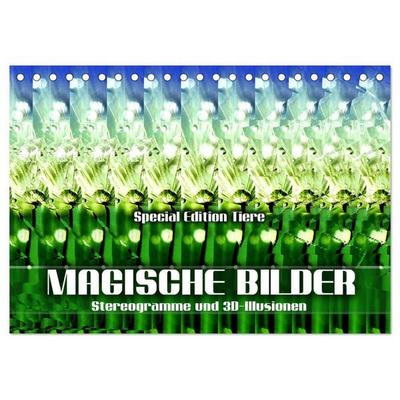 Magische Bilder - Stereogramme und 3D-Illusionen (Tischkalender 2027 DIN A5 quer), CALVENDO Monatskalender