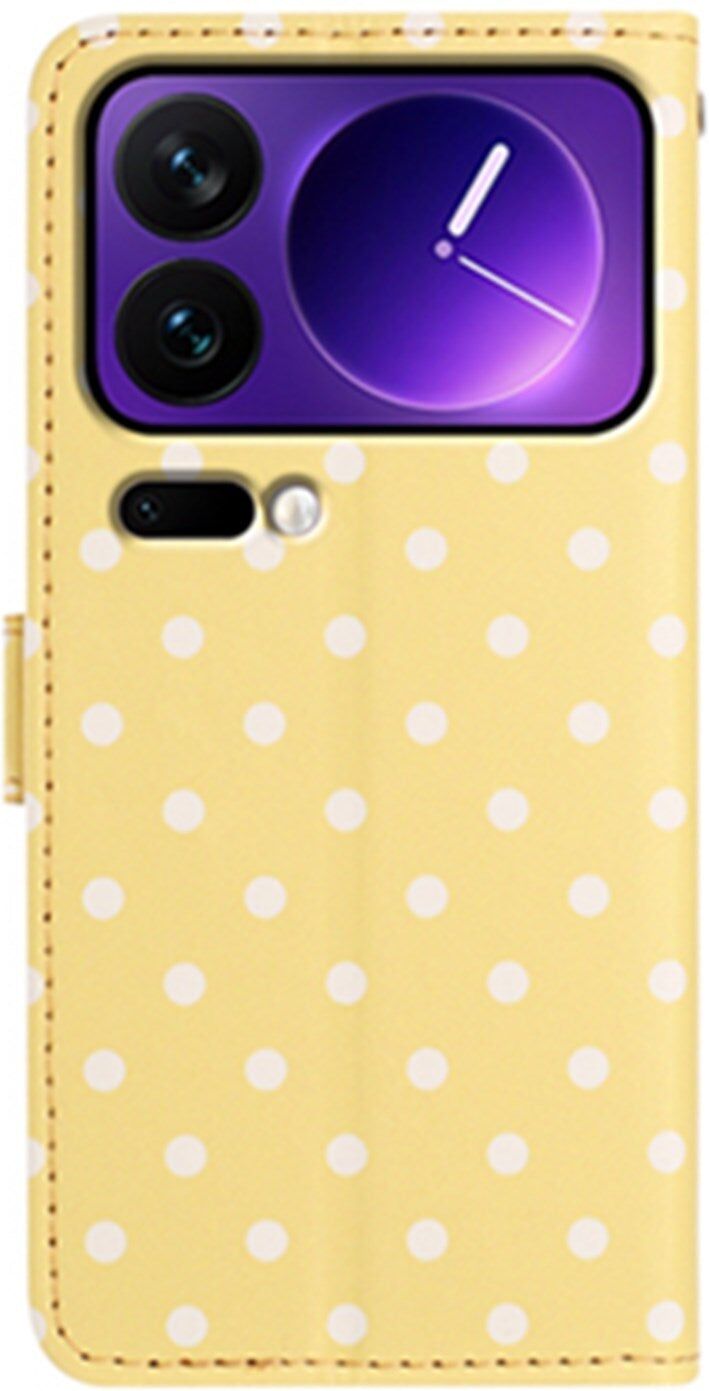 EIDERWOOD Xiaomi 17 Pro Kunstlæder Flip Mobil Cover m. Polka Design - Gul
