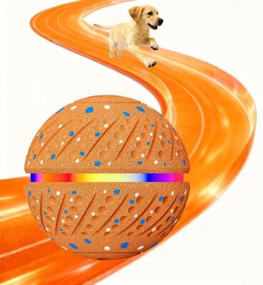 Snug & Styled Smart Automatic Pet Toy Ball With LED Interactive Dog Training Ball For Boredom Relief orange