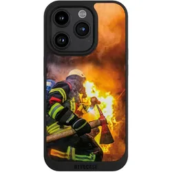 Nivocase Handyhülle für Apple iPhone 15 Pro Hülle NIVOpure Case Schwarz Feuer Feuerwehr Lebensretter (Apple iPhone 15 Pro), Smartphone Hülle, Schwarz
