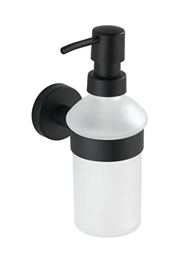 WENKO Bosio Zeepdispenser Wandmontage RVS Glas Zwart
