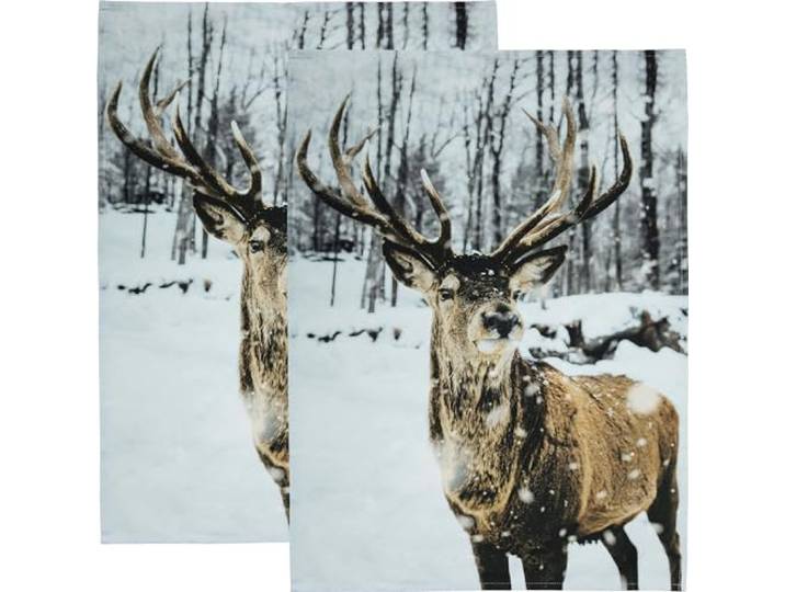 Erwin Müller Geschirrtuch 2er-Pack Baumwolle Hirsch Größe 50x70 cm
