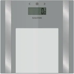Salter, Personenwaage, 9158 SV3R Ultra Slim Glass Analyser Scale silver (180 kg)