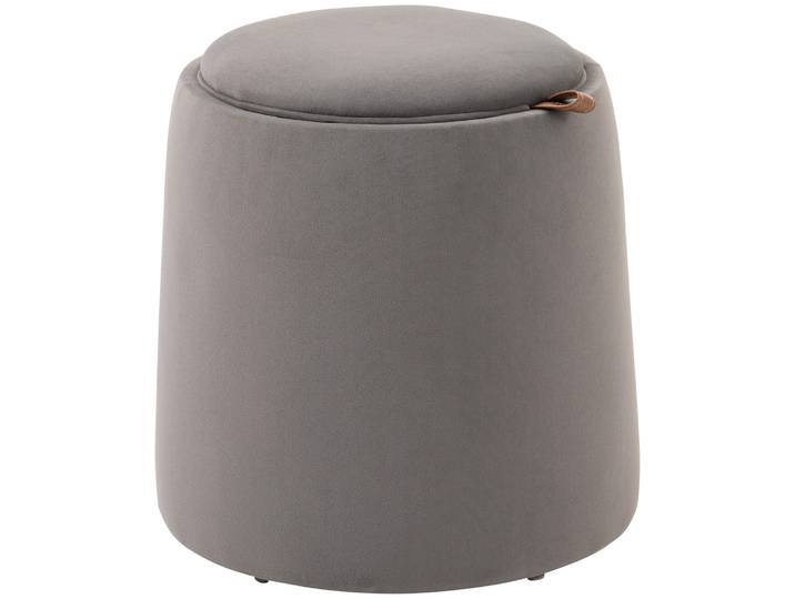 HOMCOM Opbergkruk, 2-in-1 met opbergruimte, Verwijderbaar fluwelen deksel, zachte bekleding, antislip, tot 150 kg, Ø44x47,5cm, Donkergrijs Aosom.nl