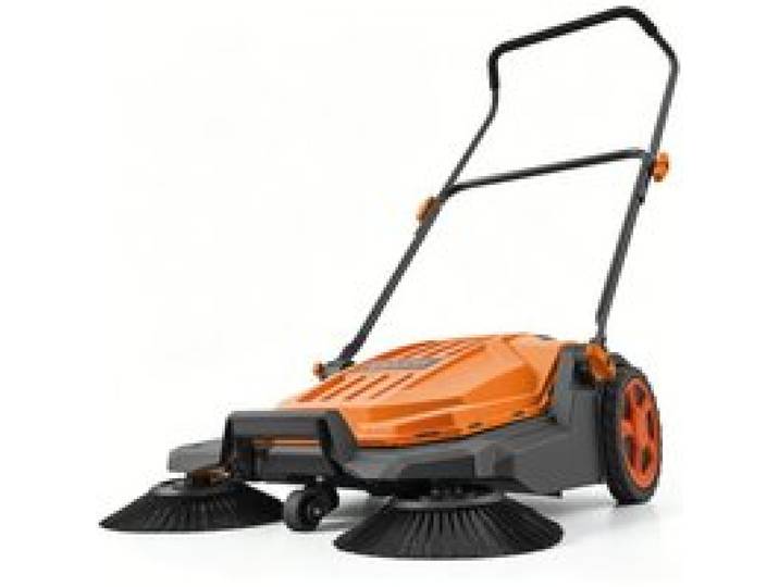 VEVOR Kehrmaschine Manuell, Handkehrmaschine mit 650 mm Arbeitsbreite, 18,9-L-Kehrbehälter & Verstellbarem Klappgriff, Bodenreinigungsmaschine für Höfe, Gehwege, Terrassen & Garagen – Orange