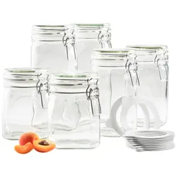 Einmachglas-Set aus Glas, 6-teilig