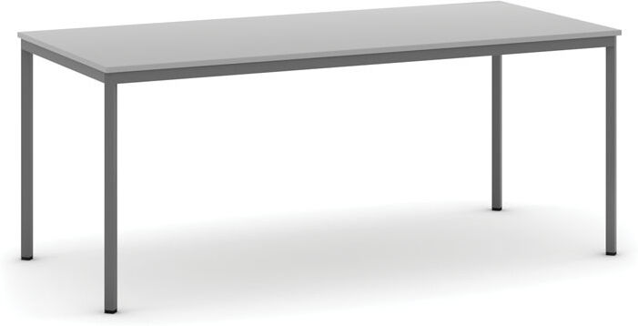 B2B Partner Esstisch BASIC, 180x80 cm, dunkelgraues Metallgestell, grau
