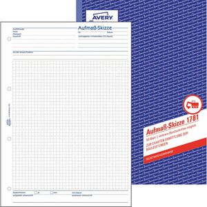 Zweckform Avery  1781 Aufmaßbuch A4 50 Blatt selbst