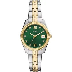 Fossil Quarz / 3 Zeiger Datum Scarlette ES5388 - grün,2-tone - 32mm