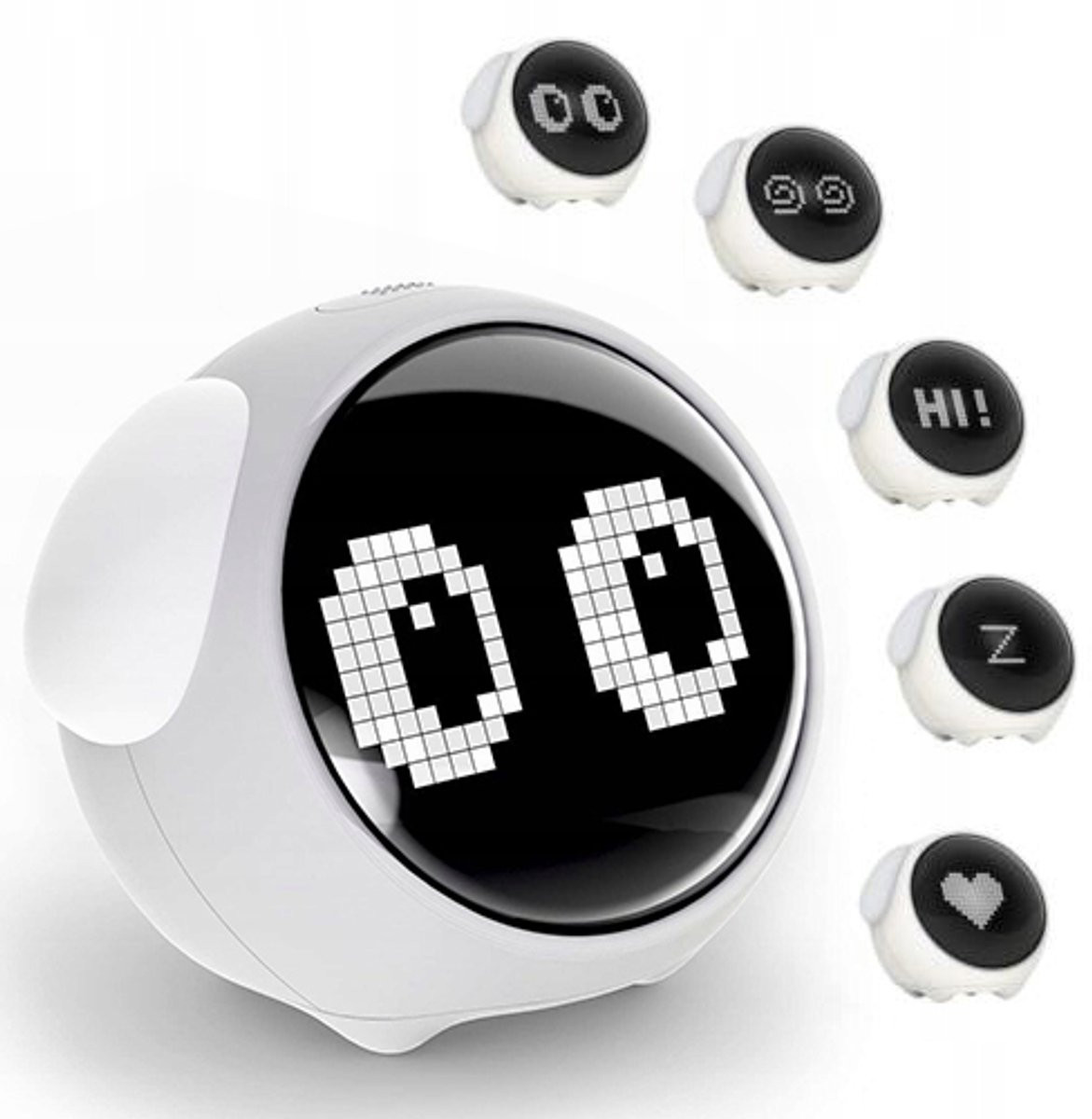 Emoji Kinderwekker met LED, USB en Nachtlampje